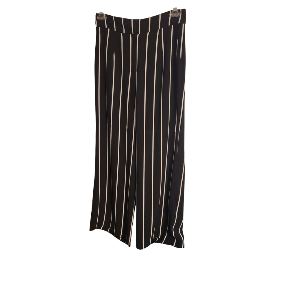 Madison Womens Pants Size 8 Navy/White Wide Leg Trousers High Rise NWT